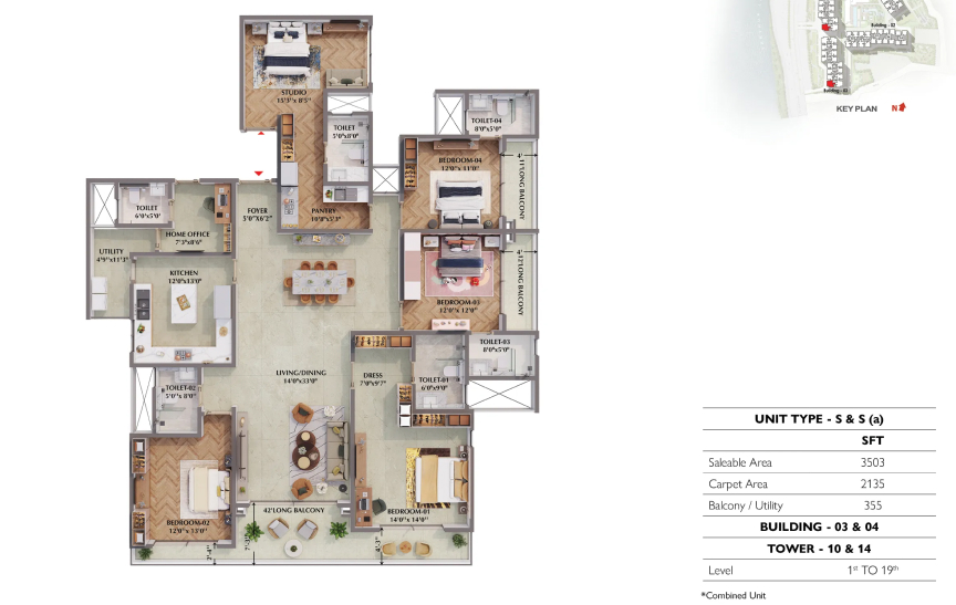 Prestige Raintree Park 5BHK floor plan